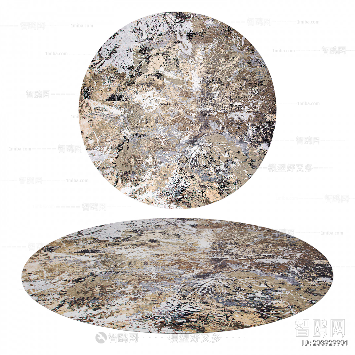 New Chinese Style Circular Carpet