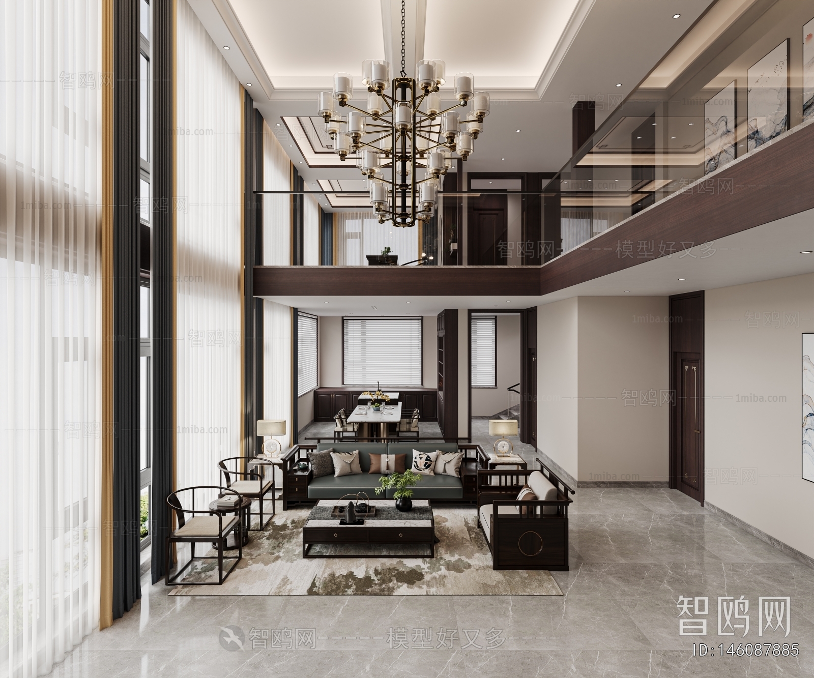 New Chinese Style A Living Room