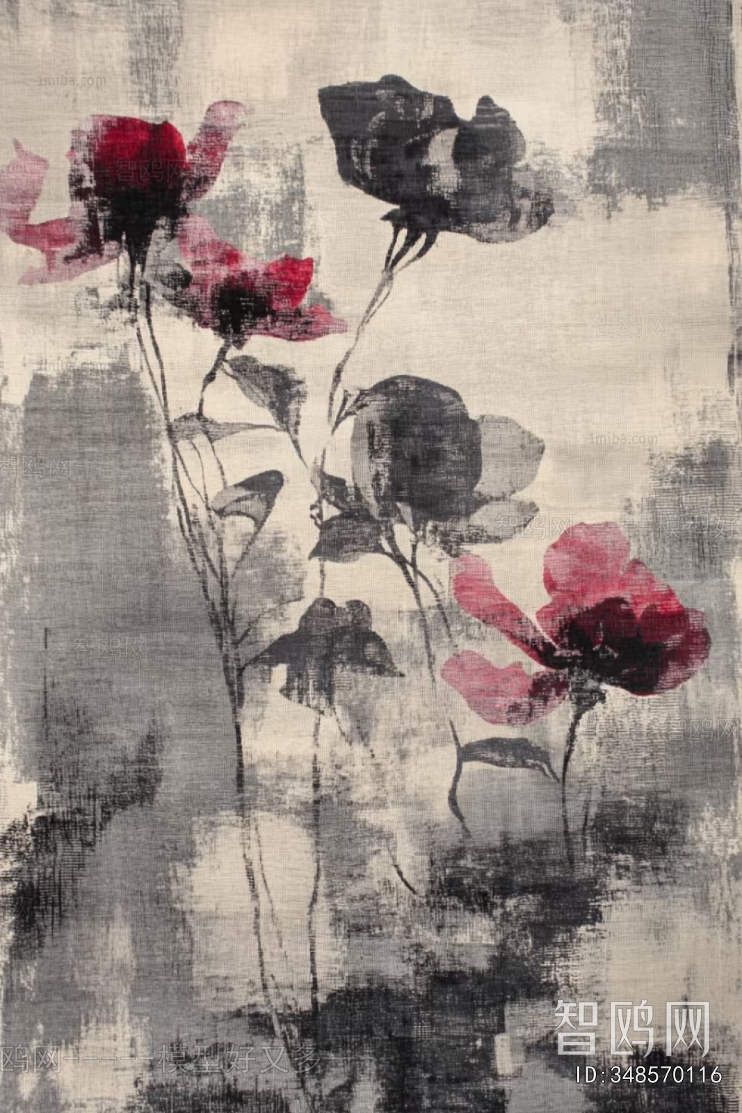 现代复古花卉装饰画