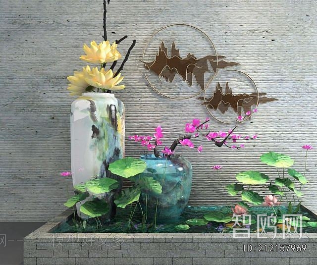 New Chinese Style Rockery Waterscape