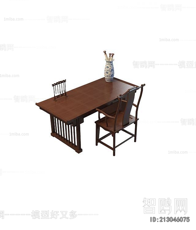 New Chinese Style Computer Desk And Chair