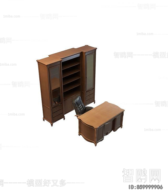 European Style Office Desk And Chair
