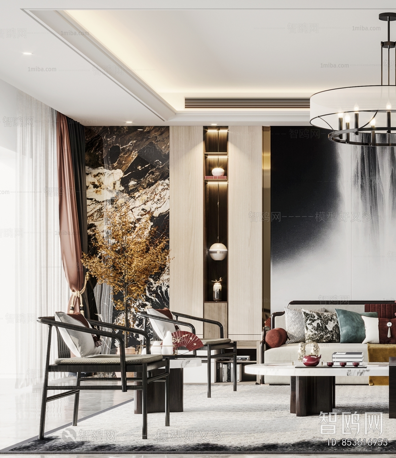 New Chinese Style A Living Room