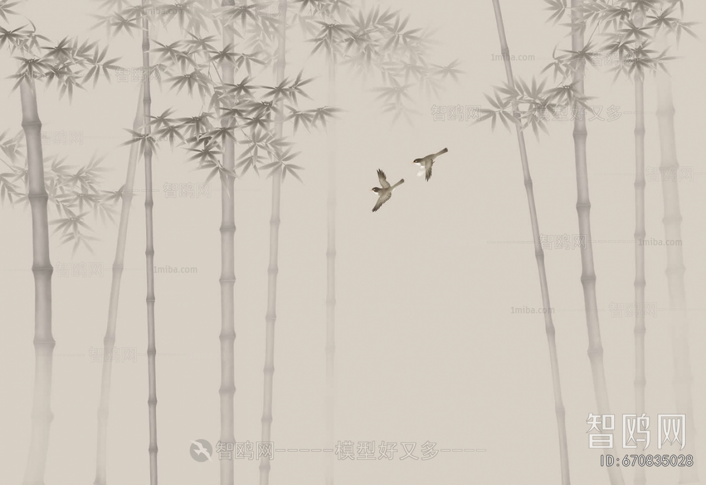 新中式竹子装饰画