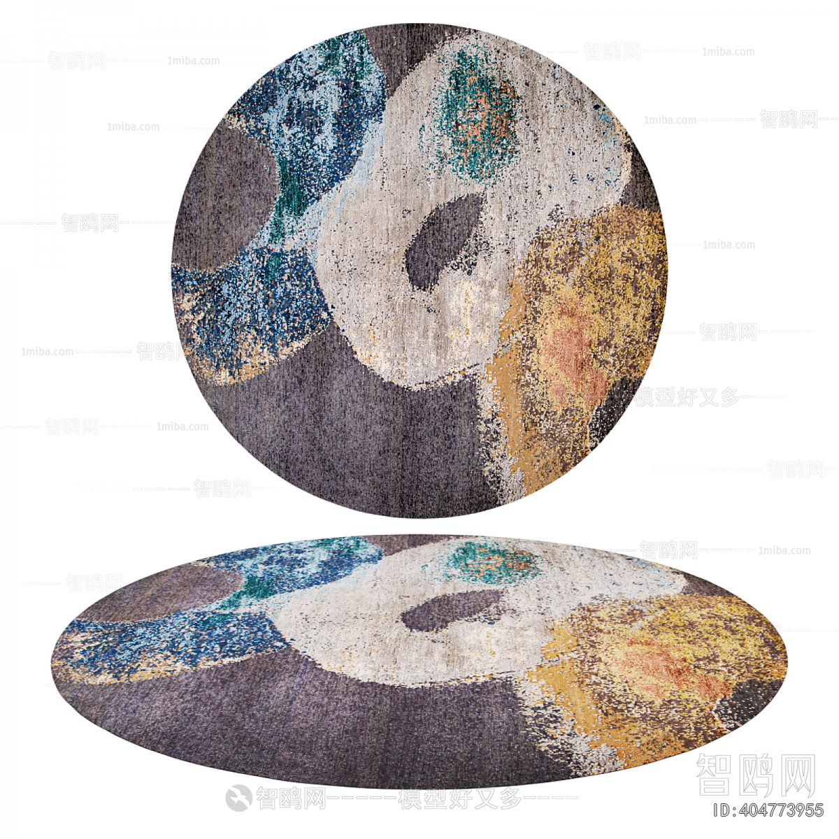 New Chinese Style Circular Carpet
