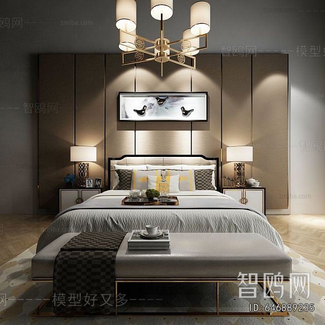 New Chinese Style Double Bed