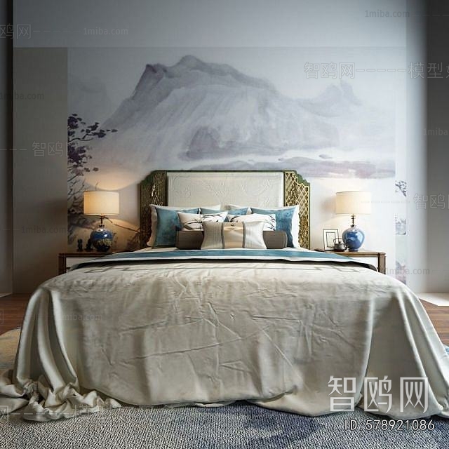 Simple European Style Double Bed