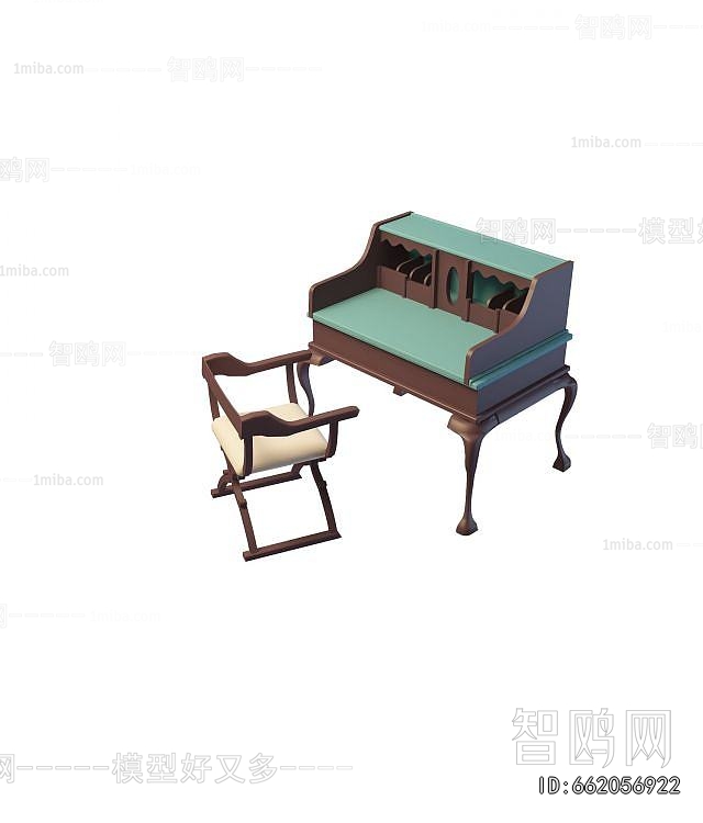 French Style Computer Desk And Chair