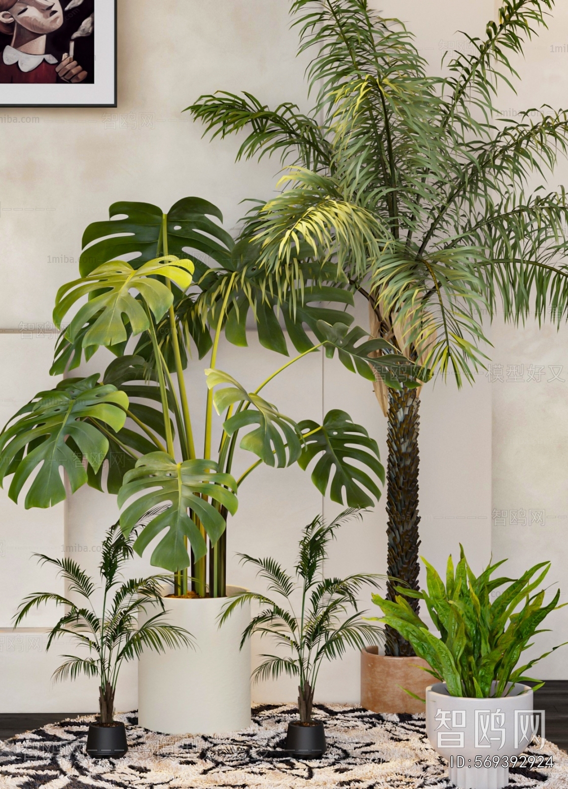 Modern Ground Green Plant Potted Plants