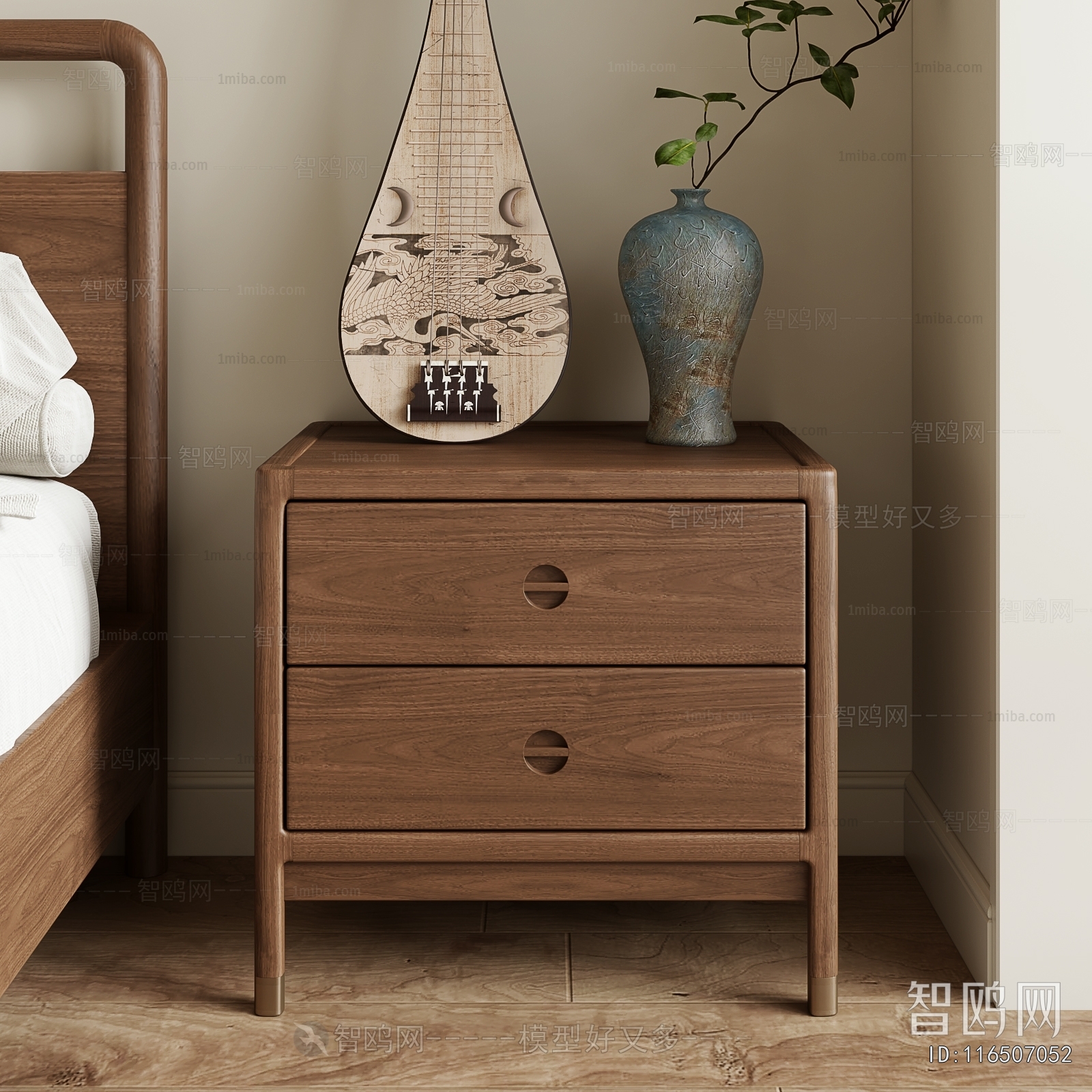 New Chinese Style Bedside Cupboard