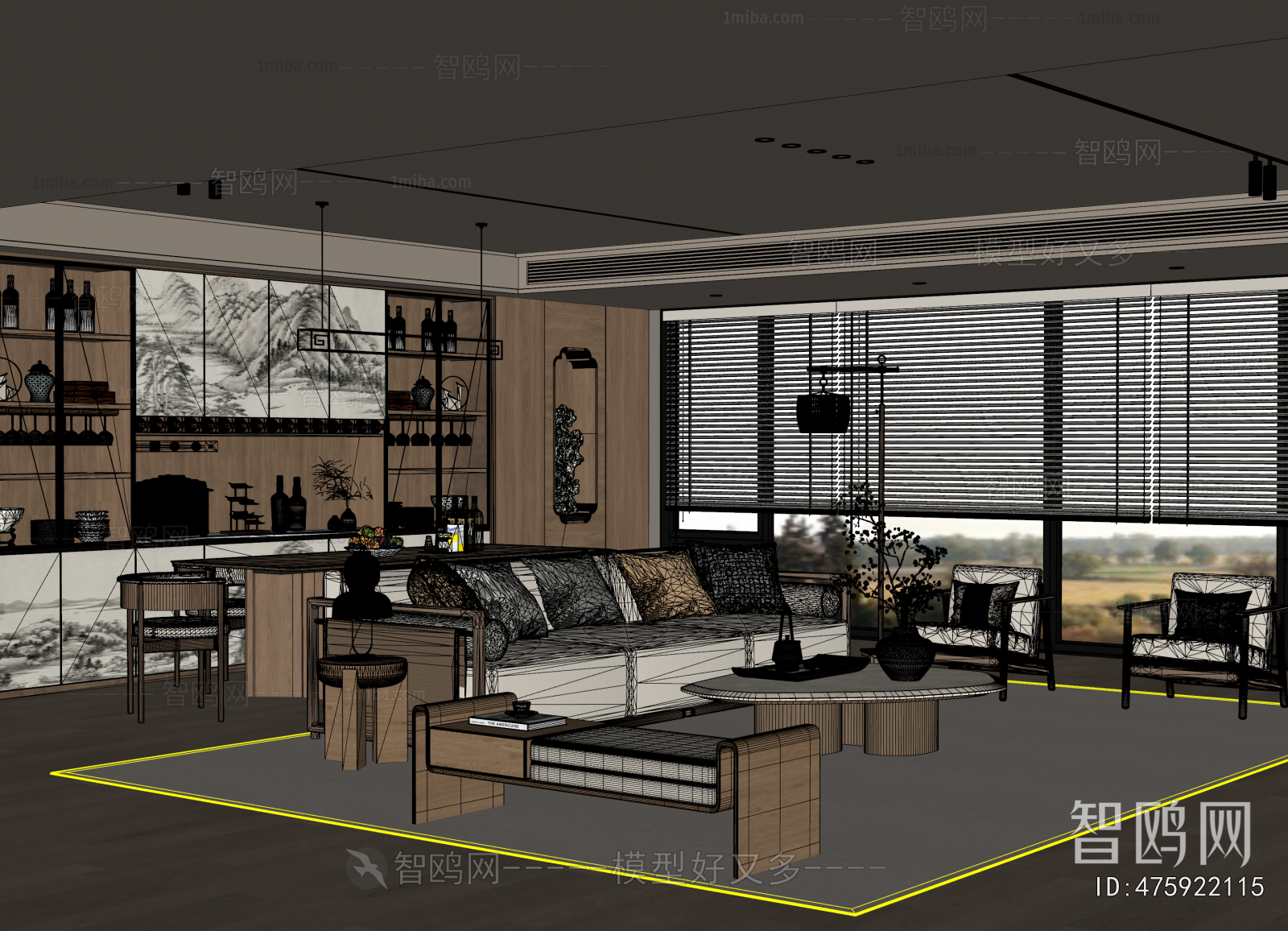 New Chinese Style A Living Room