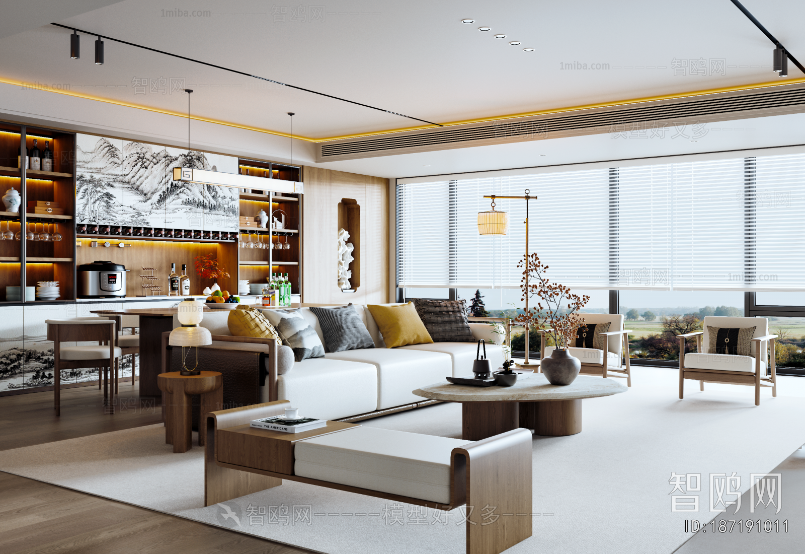 New Chinese Style A Living Room