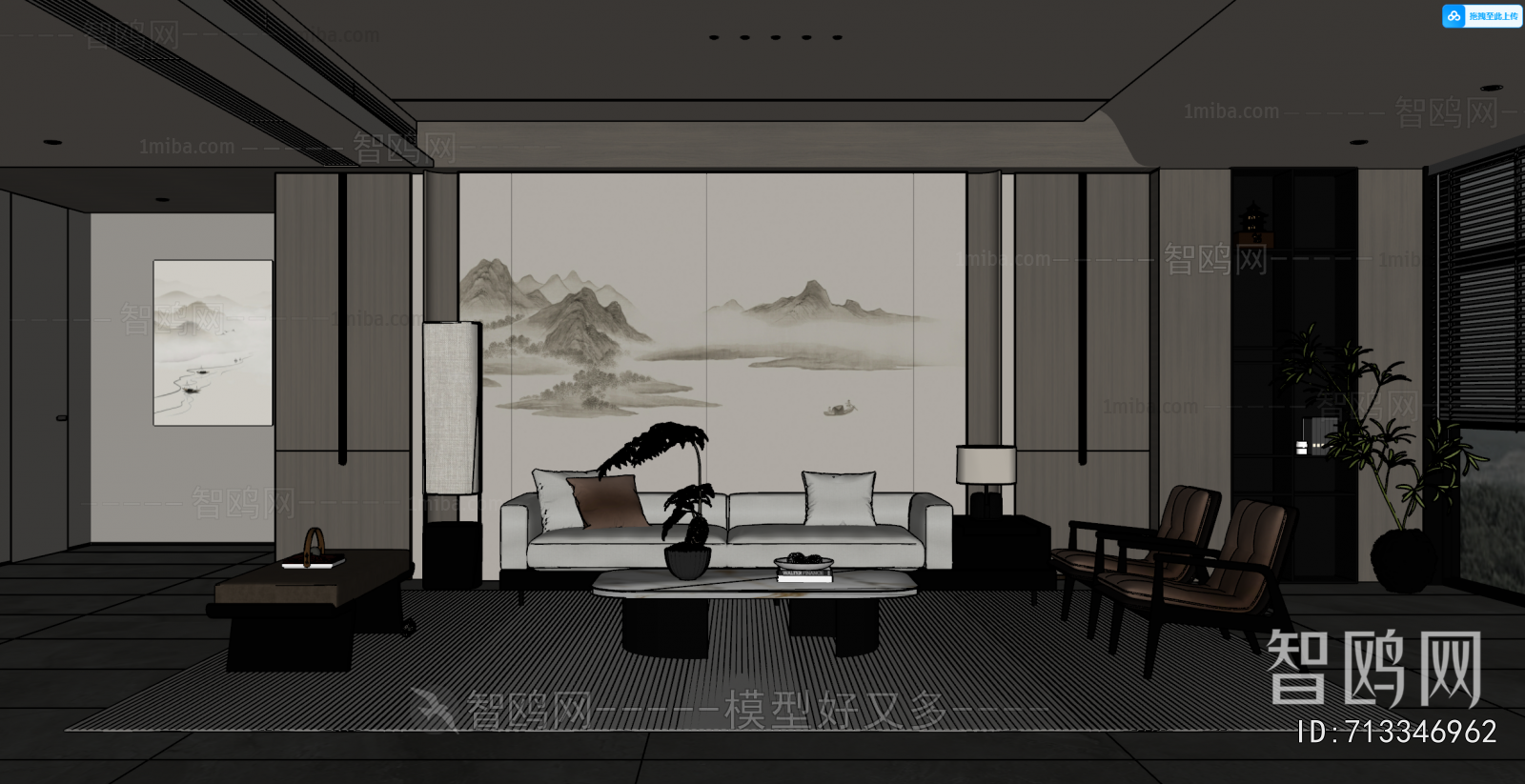 New Chinese Style A Living Room