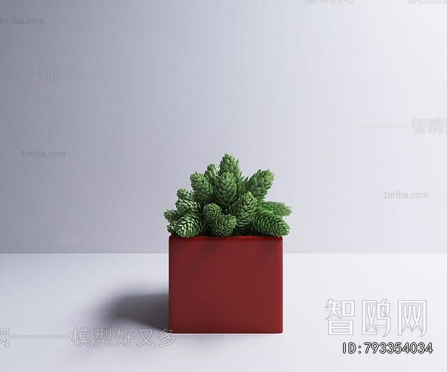 Modern Potted Green Plant