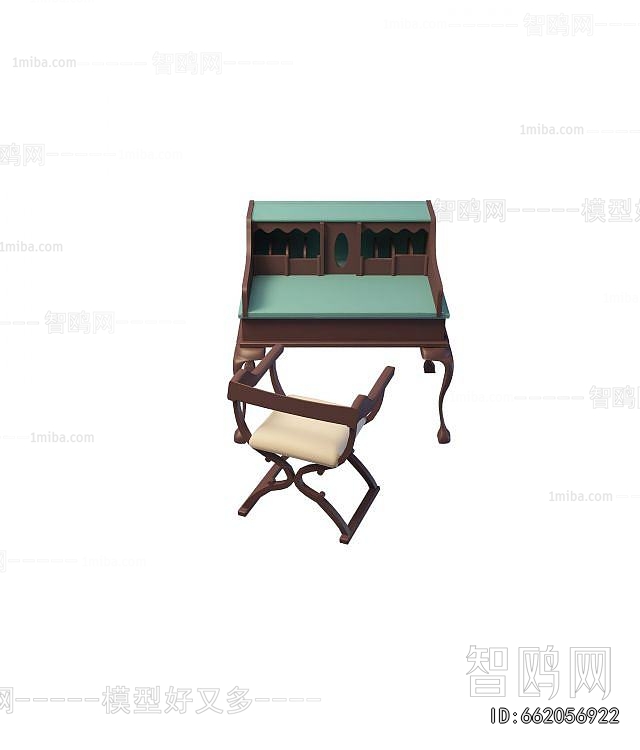 French Style Computer Desk And Chair