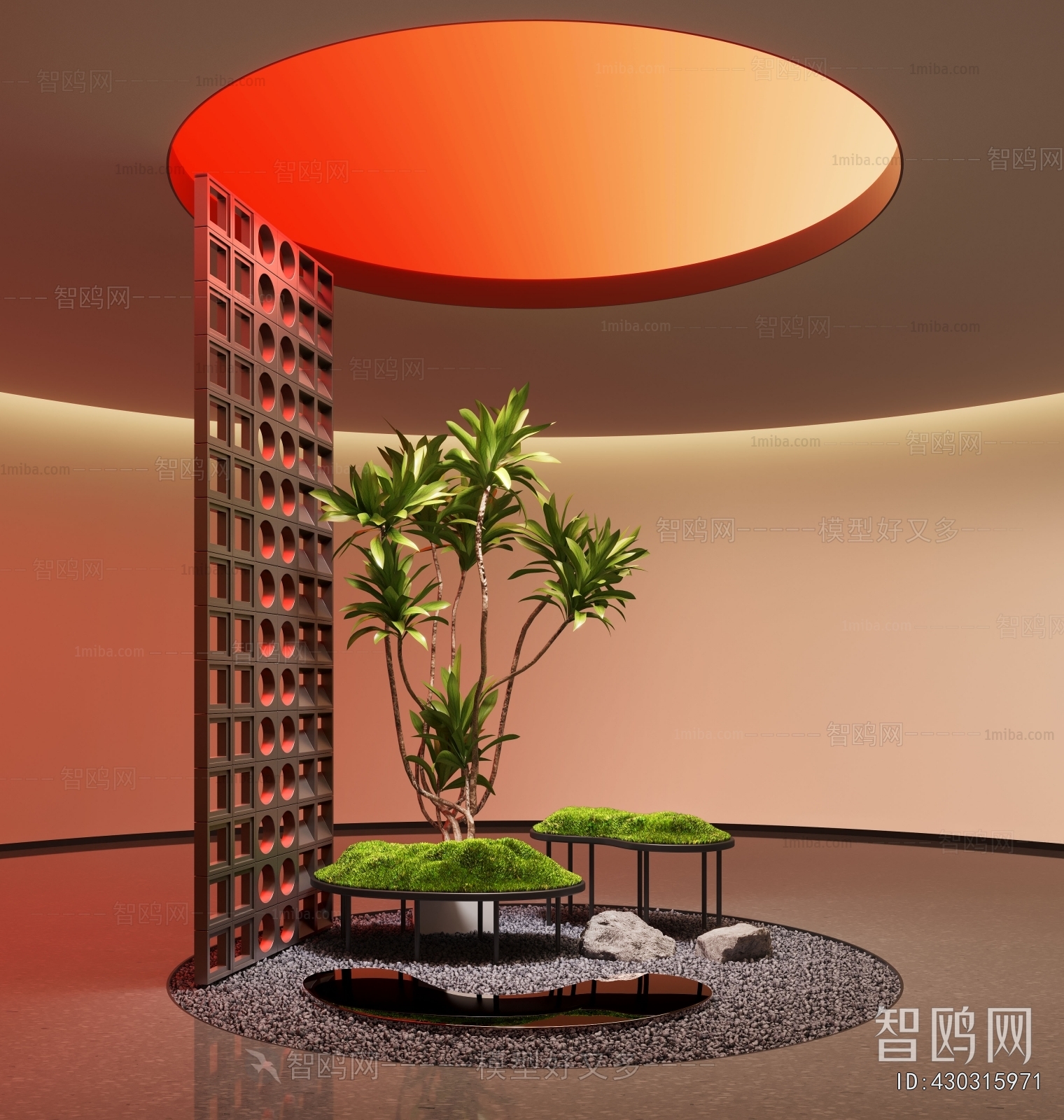 现代苔藓景观植物小品