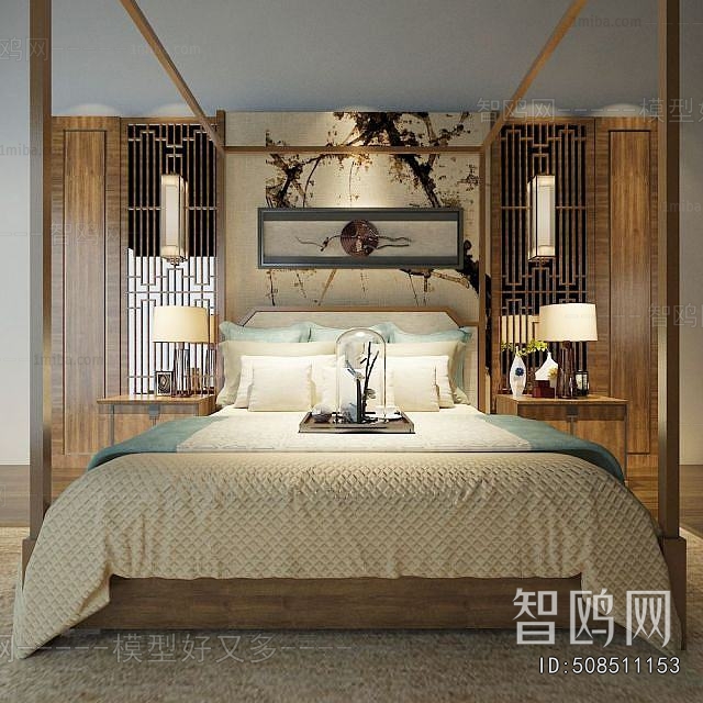New Chinese Style Double Bed