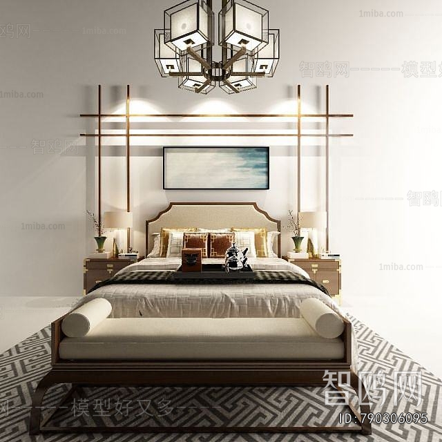 New Chinese Style Double Bed