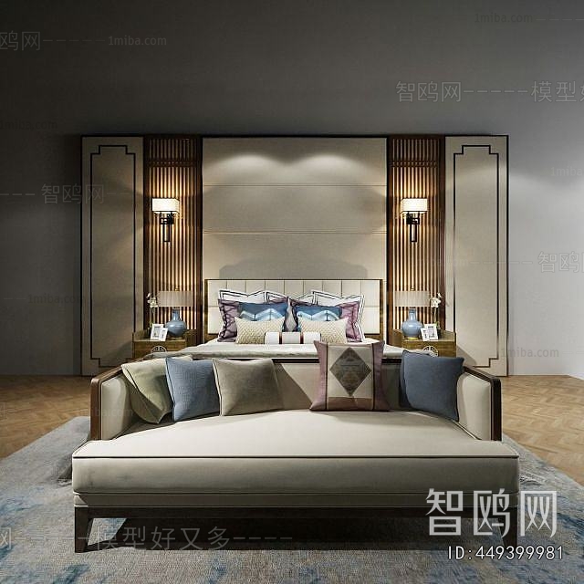 New Chinese Style Double Bed