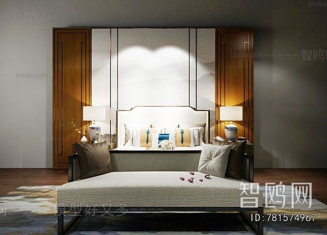 New Chinese Style Double Bed