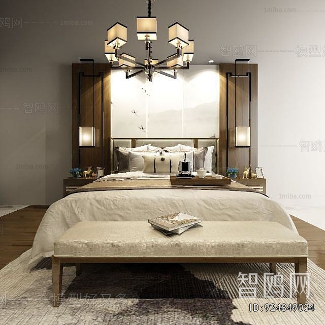 New Chinese Style Double Bed
