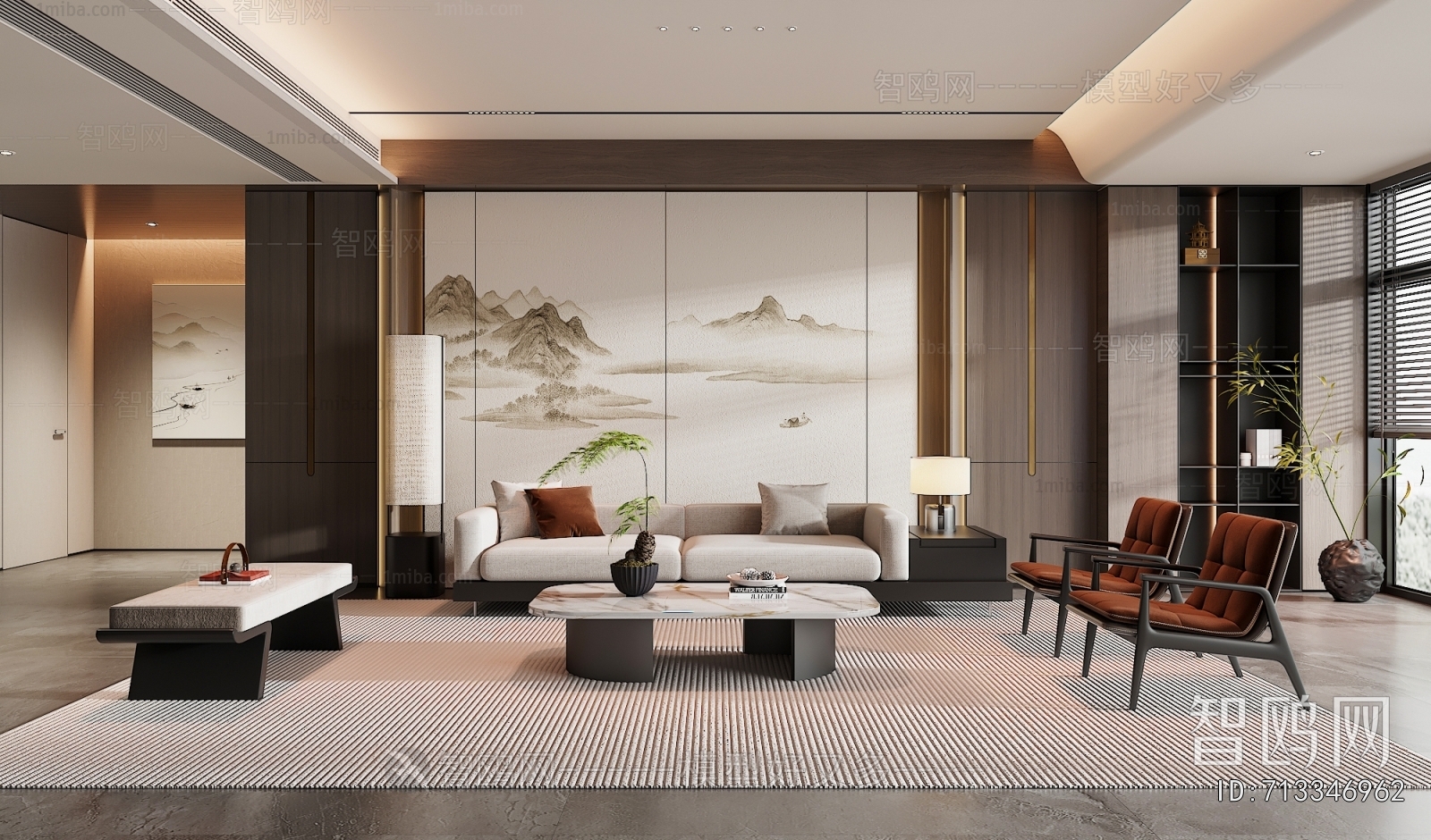 New Chinese Style A Living Room