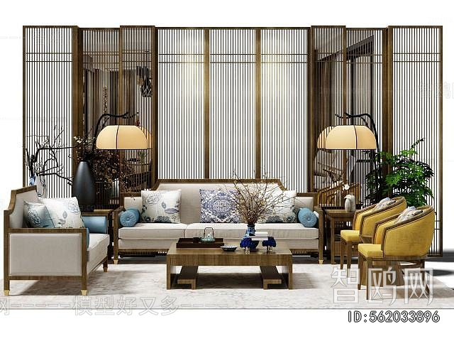 New Chinese Style Sofa Combination