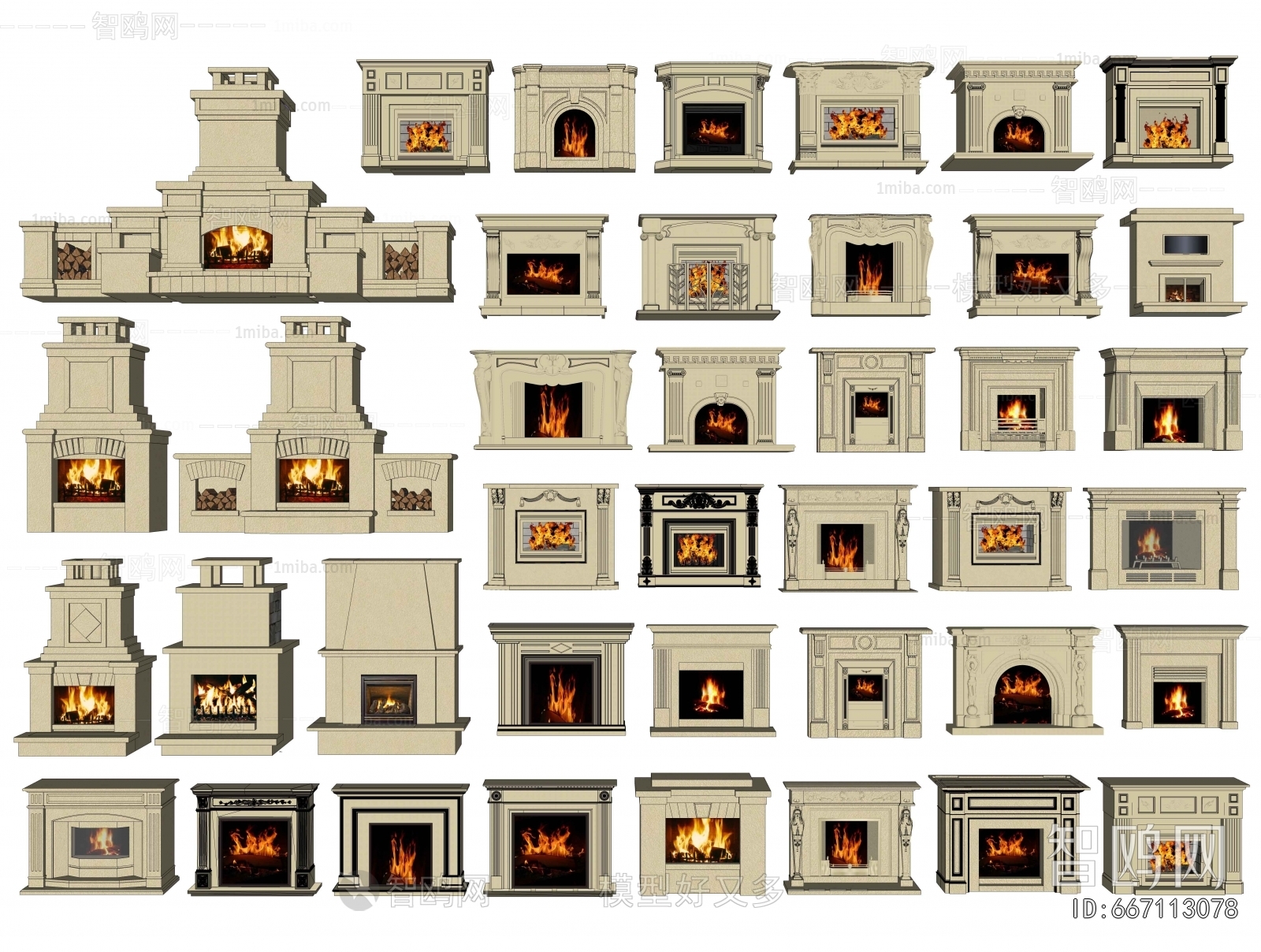 European Style Fireplace