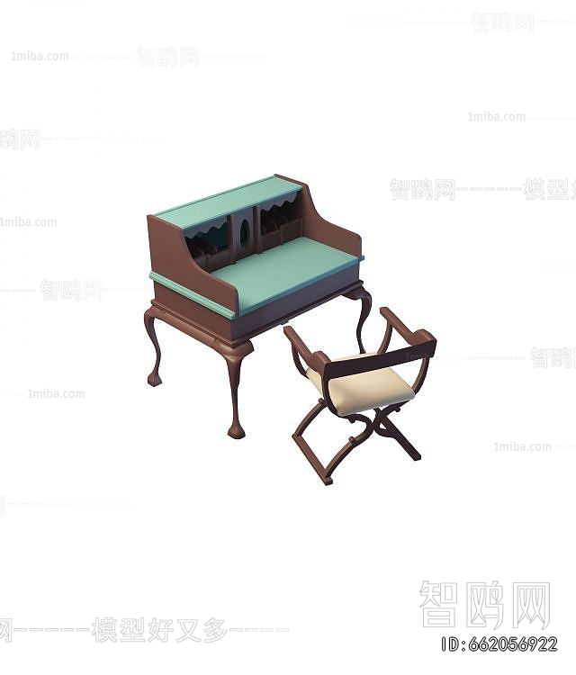 French Style Computer Desk And Chair