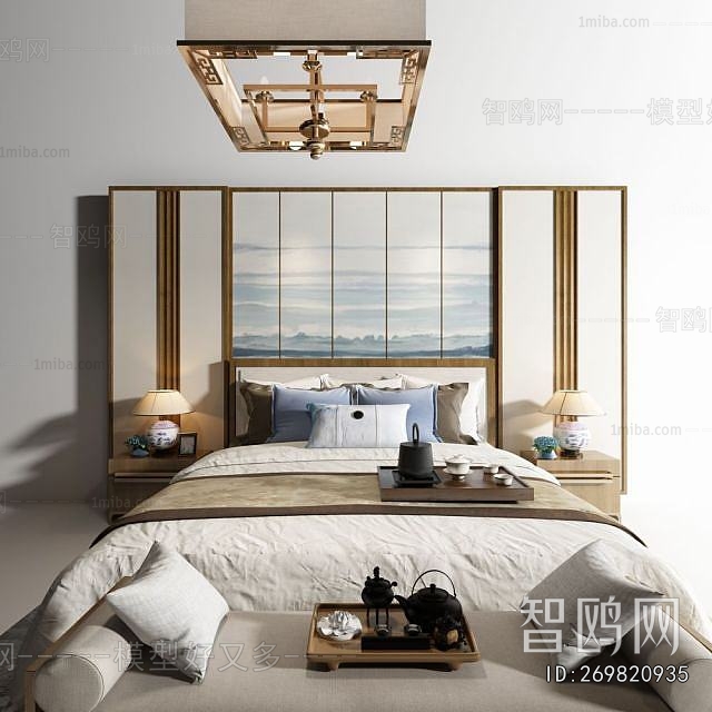 New Chinese Style Double Bed