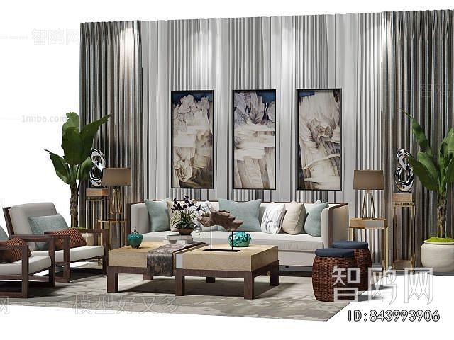 New Chinese Style Sofa Combination