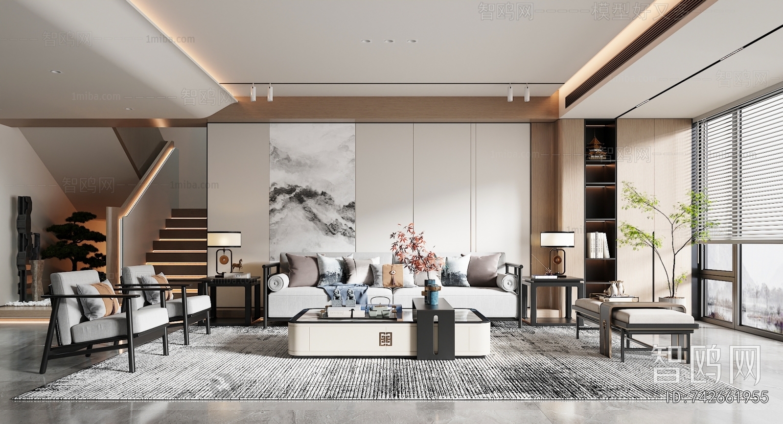 New Chinese Style A Living Room