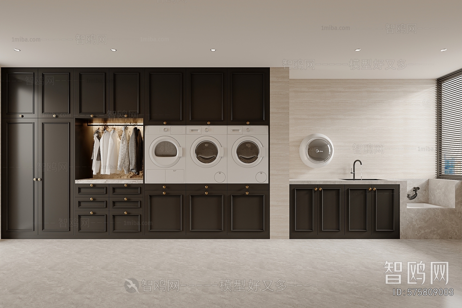 French Style Balcony Laundry Room