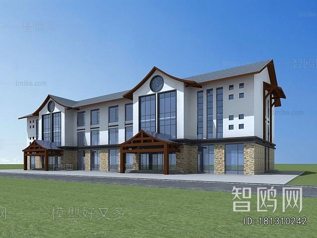 New Chinese Style Appearance Of Commercial Building