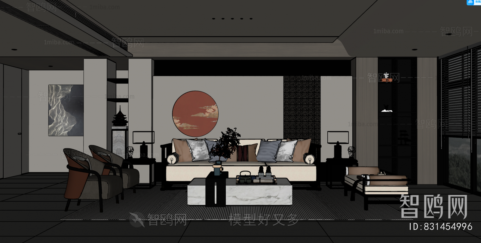 New Chinese Style A Living Room