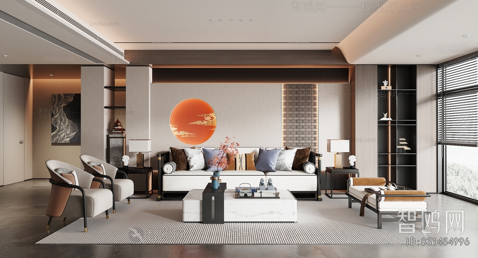 New Chinese Style A Living Room