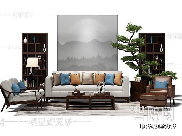 New Chinese Style Sofa Combination