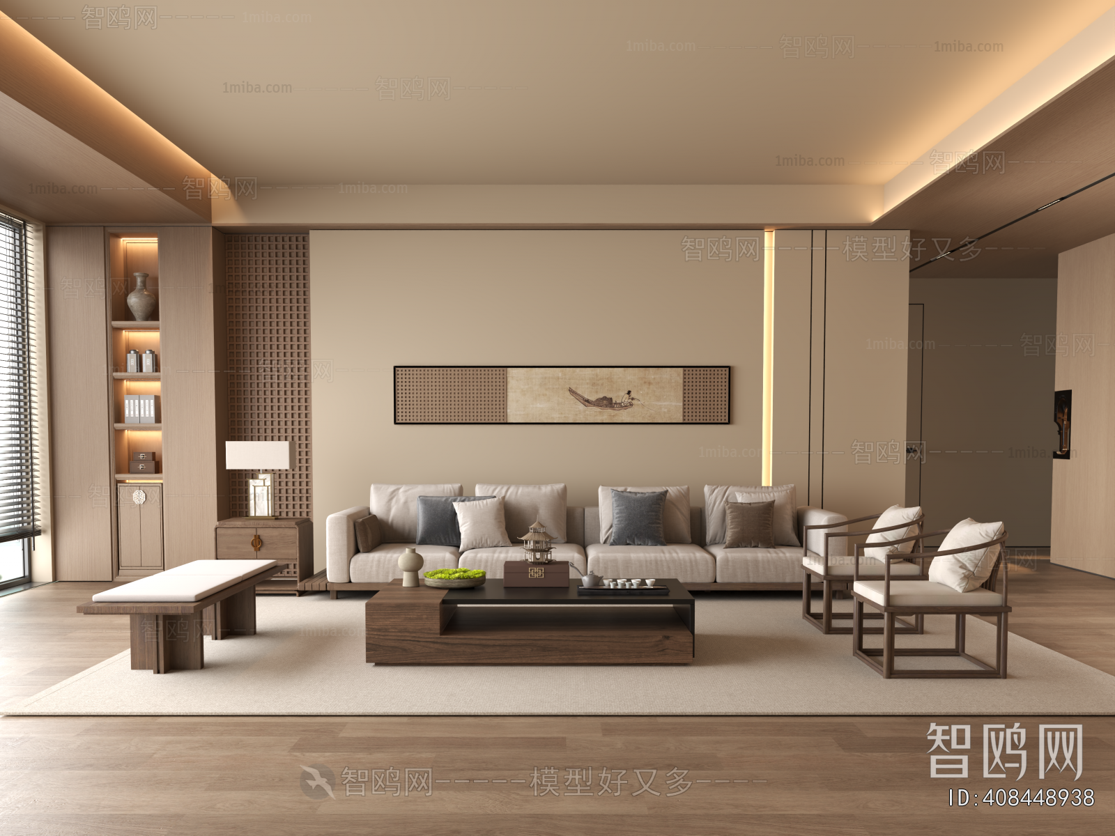 New Chinese Style A Living Room