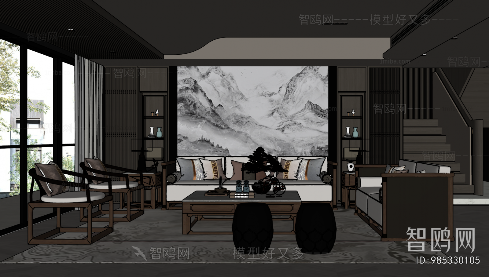 New Chinese Style A Living Room