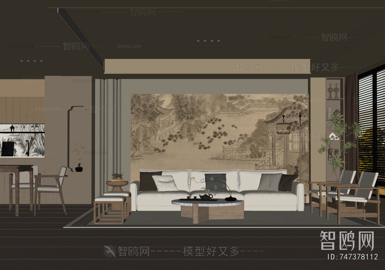 New Chinese Style A Living Room