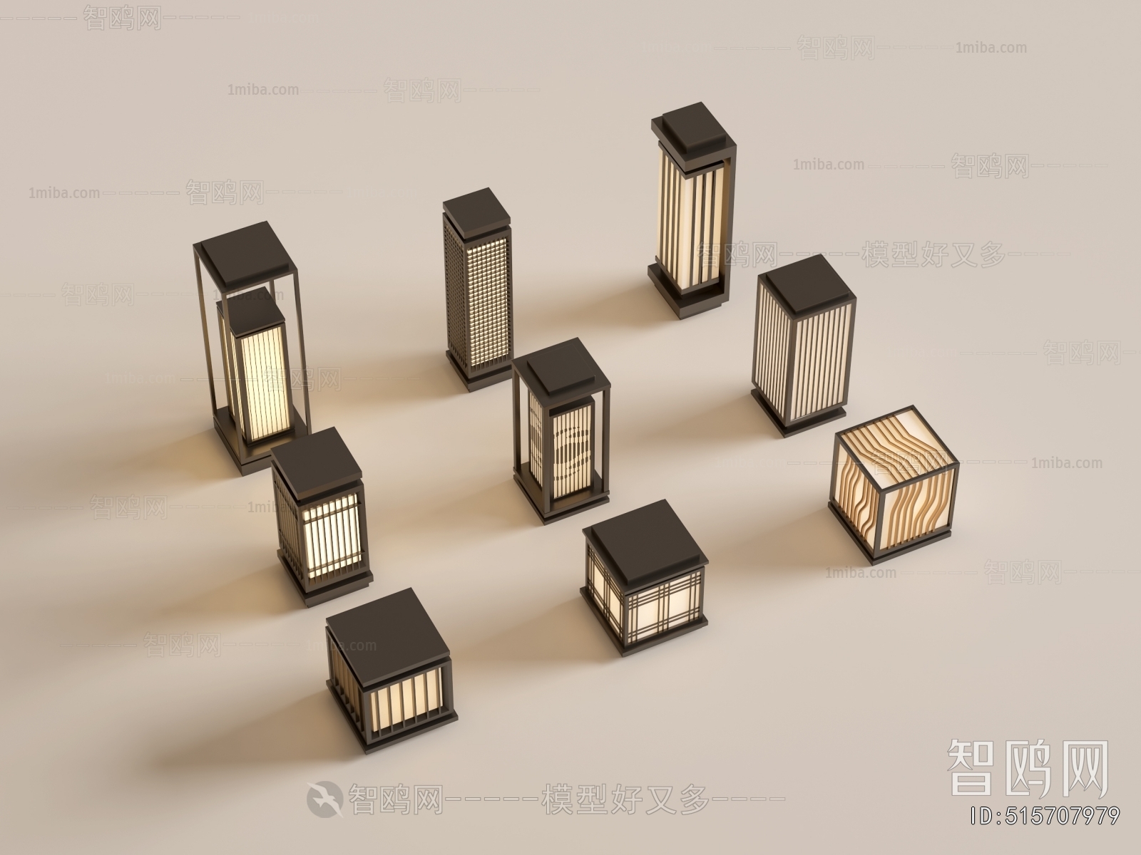 现代户外庭院景观灯组合