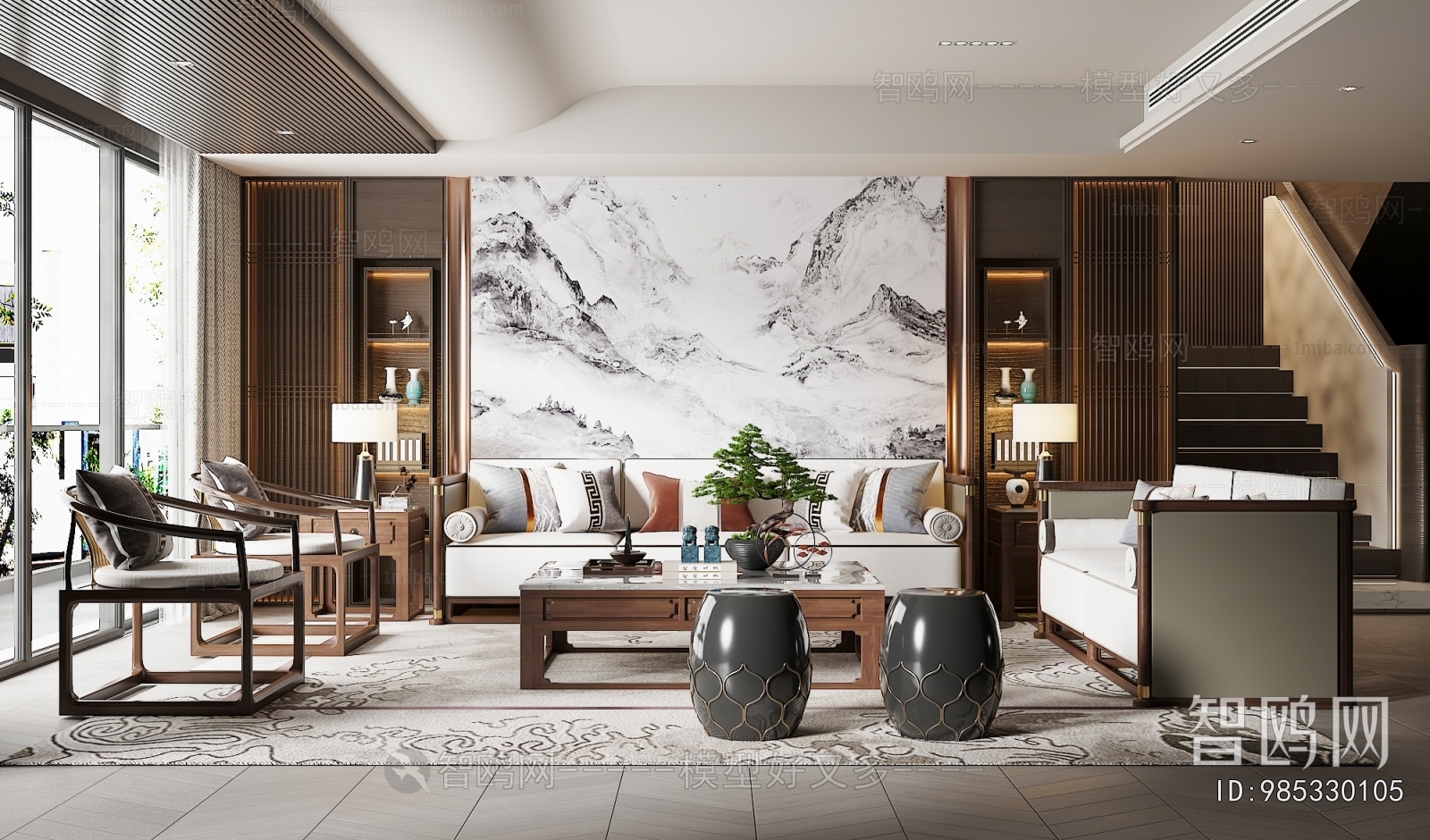 New Chinese Style A Living Room