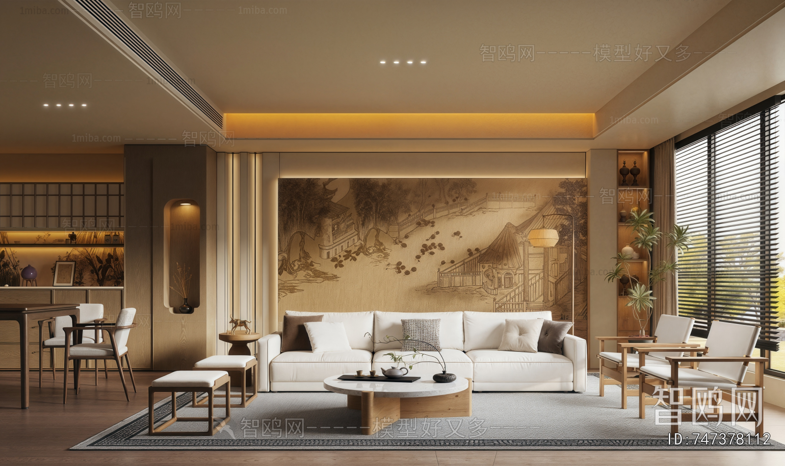 New Chinese Style A Living Room