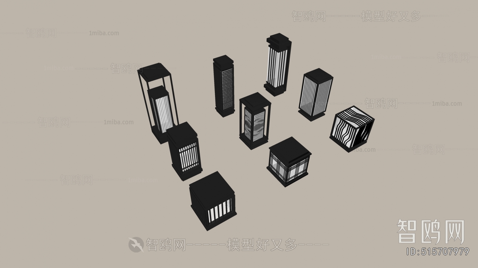 现代户外庭院景观灯组合