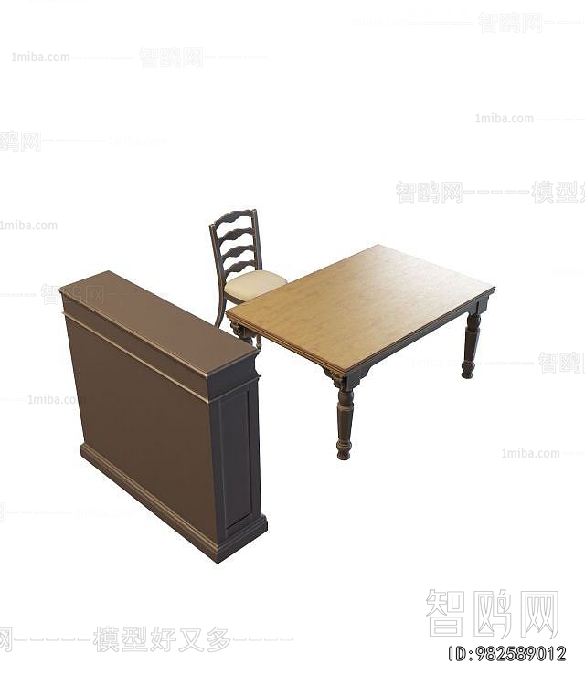 European Style Computer Desk And Chair