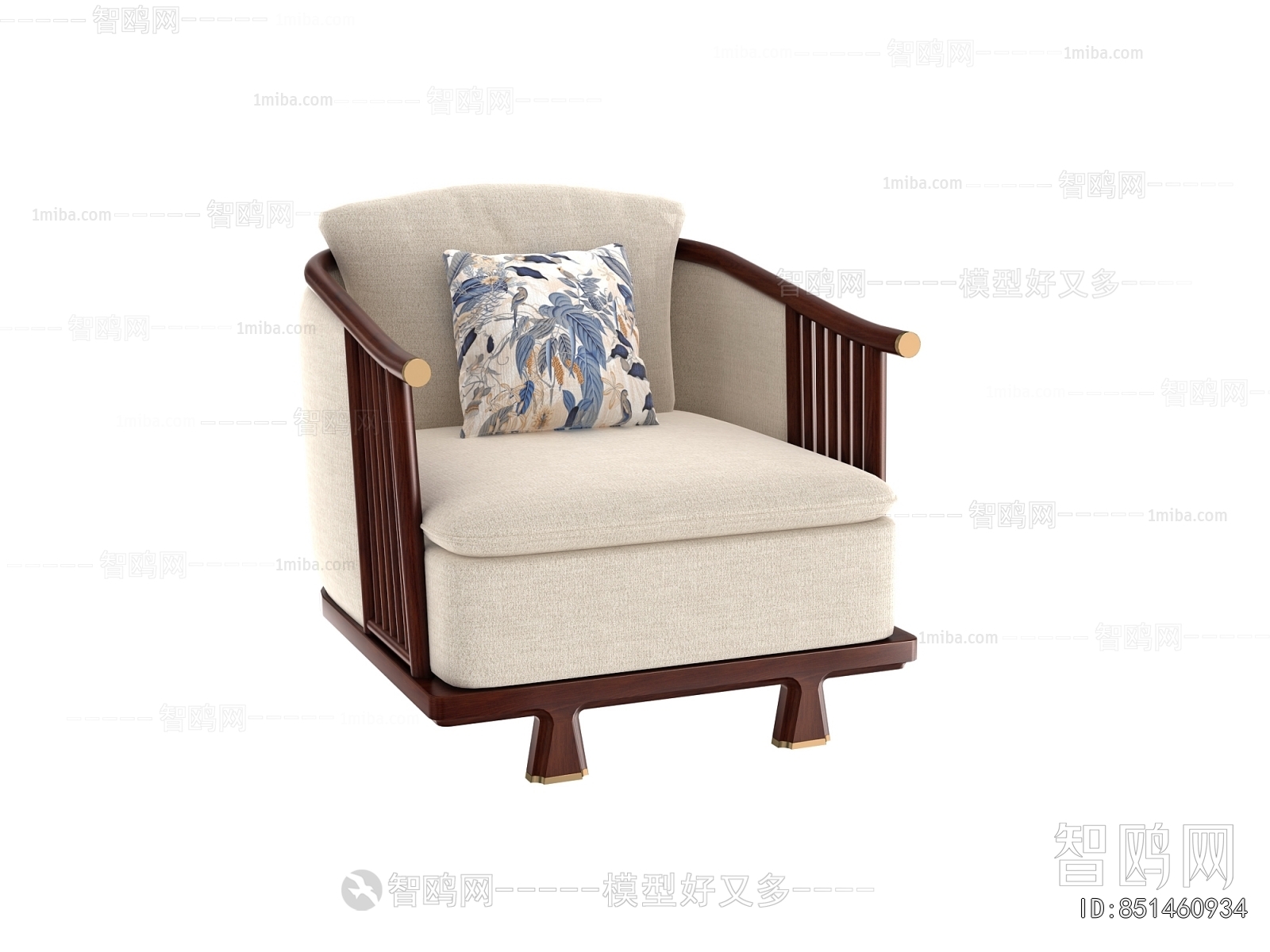 New Chinese Style Single Sofa