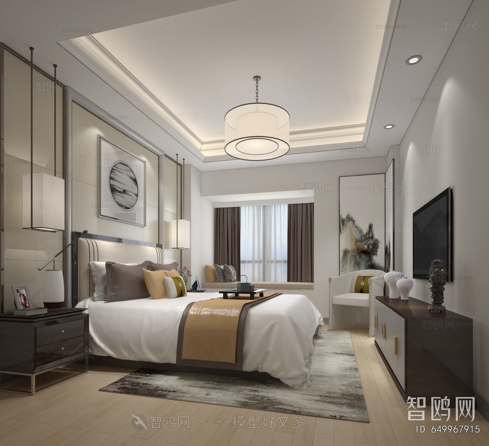 New Chinese Style Bedroom