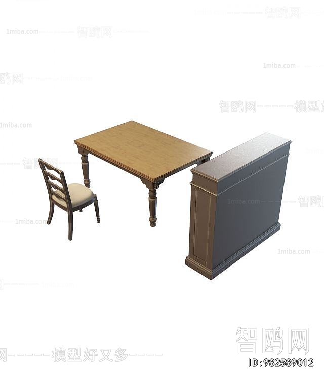 European Style Computer Desk And Chair