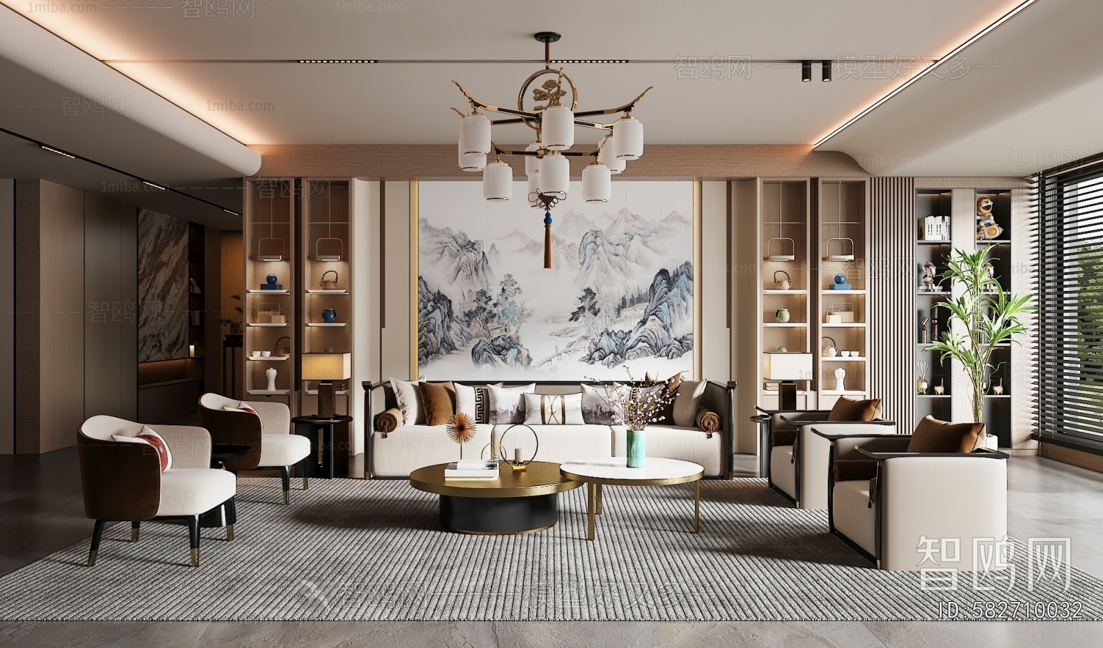 New Chinese Style A Living Room