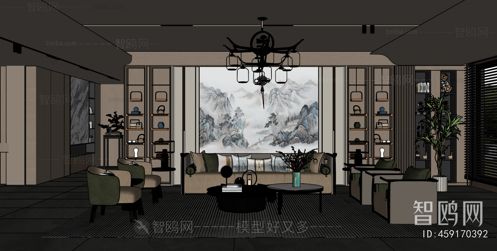 New Chinese Style A Living Room